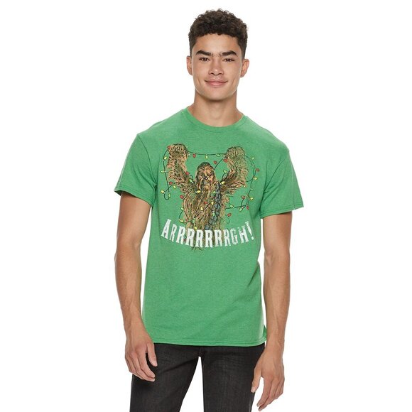 New! Star Wars Chewbacca Christmas Lights T-Shirt Arrrrrrrgh! - Picture 3 of 3